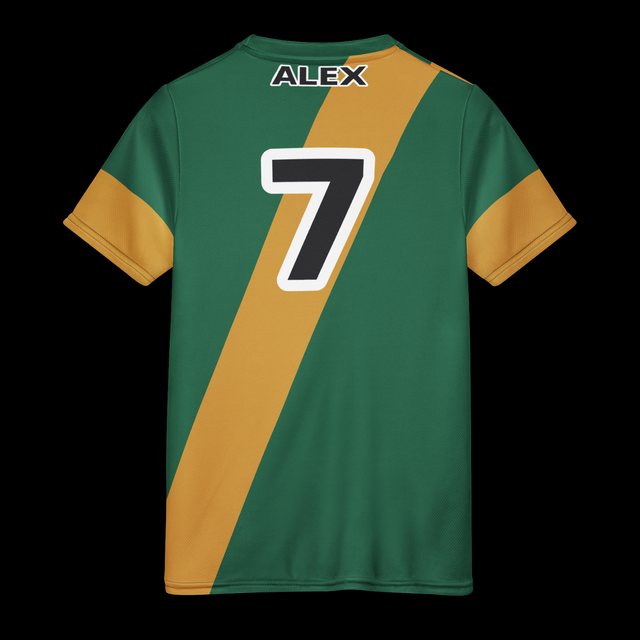 The back of the jersey with a player name and number